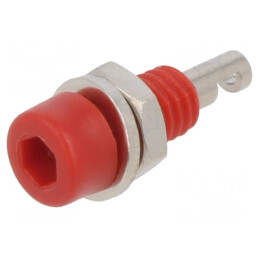 Soclu Banană 2mm 10A Roșu cu Izolație pe Panou | Electronic-mag.ro | Componente Electronice