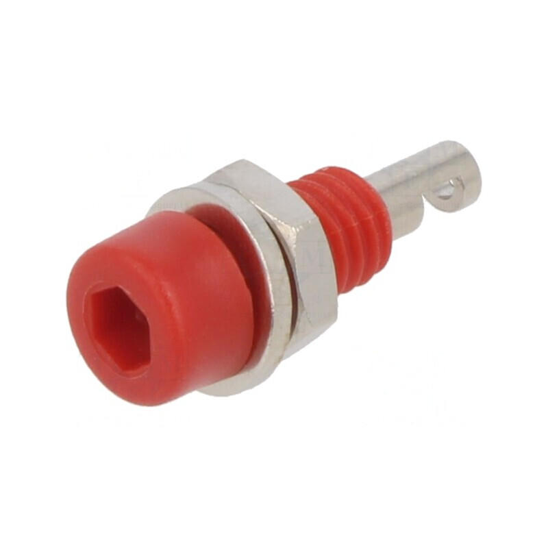 Soclu Banană 2mm 10A Roșu cu Izolație pe Panou | Electronic-mag.ro | Componente Electronice