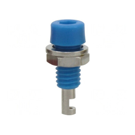 Soclu Banană 2mm 10A Albastră Panou Înşurubare | Electronic-mag.ro | Componente Electronice