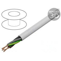 Cablu electric YDY 4G1.5mm PVC alb 100m