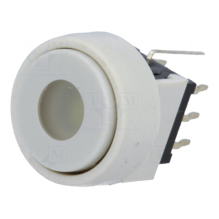Comutator tastatură DPDT LED albă 30VDC THT | Electronic-mag.ro | Componente Electronice