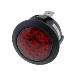 Lampă de control roșie cu neon 230V Ø20mm IP20 | Electronic-mag.ro | Componente Electronice