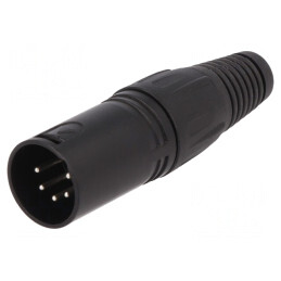 Mufă XLR 5-Pin Tată Neagră Argintată pentru Cablu | Electronic-mag.ro | Componente Electronice