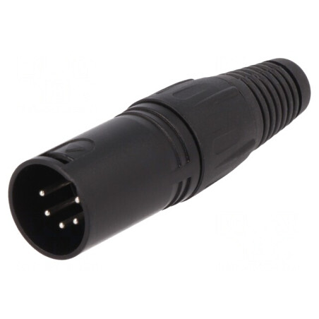 Mufă XLR 5-Pin Tată Neagră Argintată pentru Cablu | Electronic-mag.ro | Componente Electronice