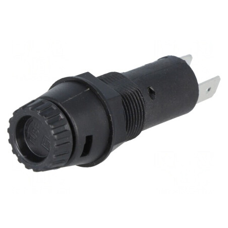 Clema Siguranțe Cilindrice 10A 5x20mm Panou Neagră 250V | Electronic-mag.ro | Componente Electronice