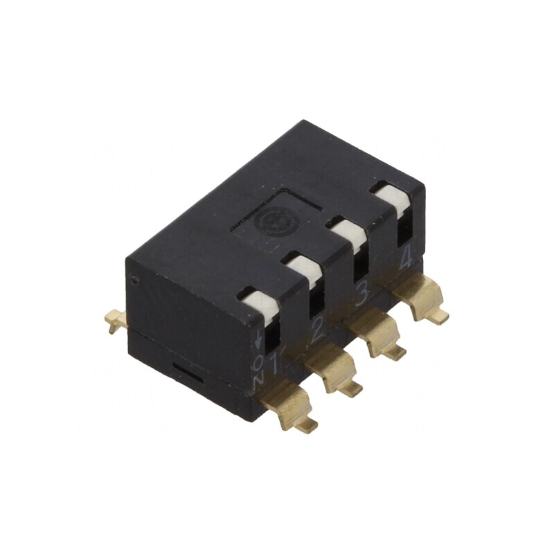 Comutator DIP-SWITCH 4 Secțiuni ON-OFF 24VDC | Electronic-mag.ro | Componente Electronice