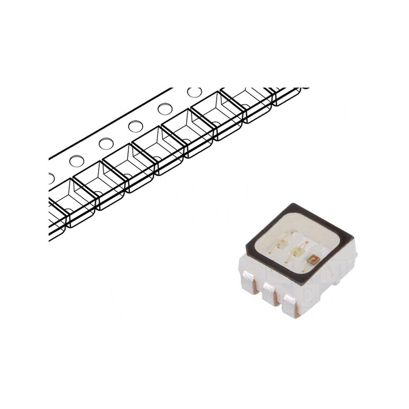 LED RGB SMD 2835 3.4x2.8mm 120° 20mA