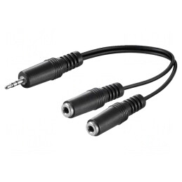 Cablu Audio 3.5mm 2x Soclu la Mufă 0.2m