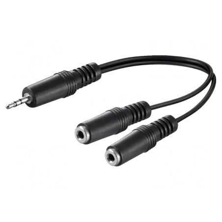 Cablu Audio 3.5mm 2x Soclu la Mufă 0.2m | Electronic-mag.ro | Componente Electronice