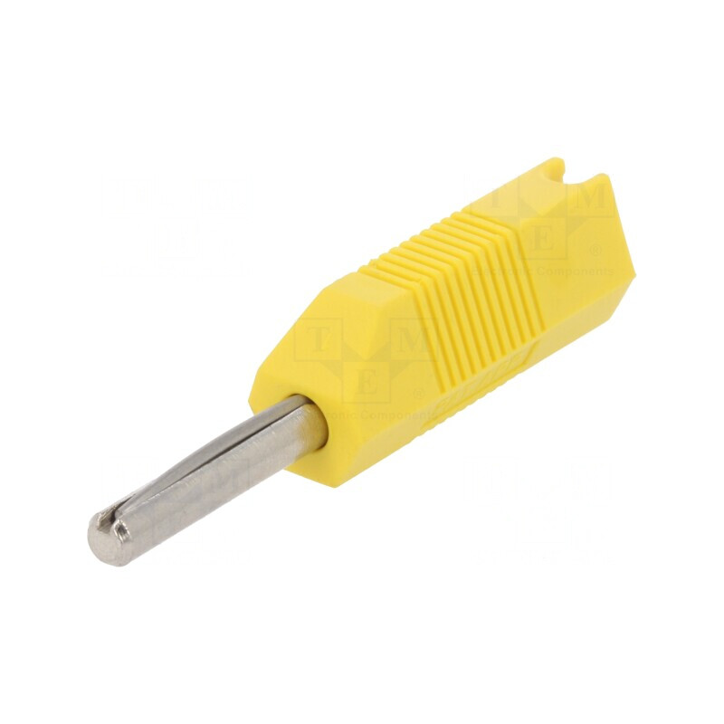 Mufă Banană 4mm 16A Galbenă Pe Cablu 2.5mm2 Nichelat | Electronic-mag.ro | Componente Electronice