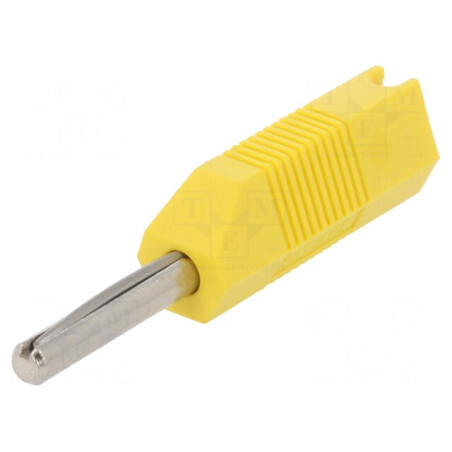 Mufă Banană 4mm 16A Galbenă Pe Cablu 2.5mm2 Nichelat | Electronic-mag.ro | Componente Electronice