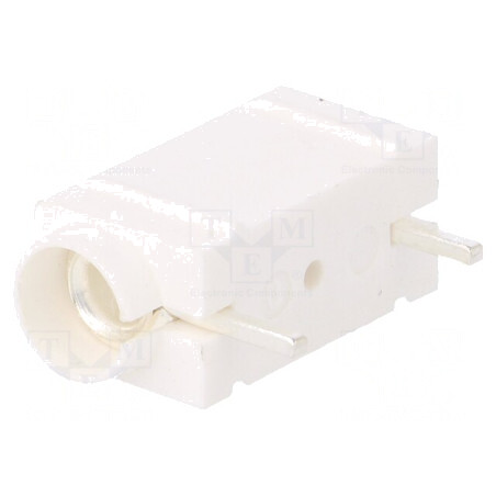 Soclu banană 4mm albă argintat PCB | Electronic-mag.ro | Componente Electronice