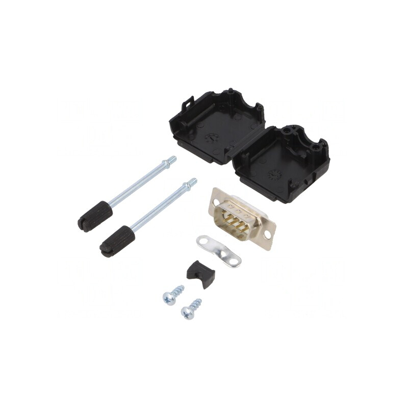 D-Sub 9-Pin Mufă Tată Lipire Albă Kit Complet | Electronic-mag.ro | Componente Electronice