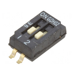 Comutator DIP-SWITCH 2 Secțiuni OFF-ON 0.1A 50VDC SMT | Electronic-mag.ro | Componente Electronice