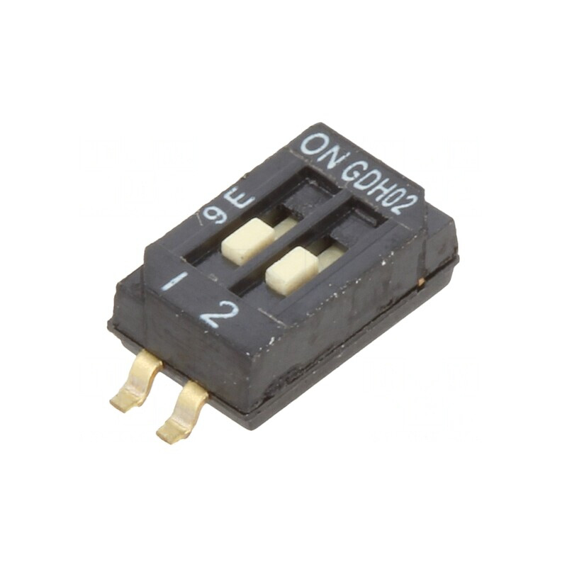 Comutator DIP-SWITCH 2 Secțiuni OFF-ON 0.1A 50VDC SMT | Electronic-mag.ro | Componente Electronice