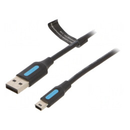 Cablu USB 2.0 Mini B 0,5m Negru | Electronic-mag.ro | Componente Electronice