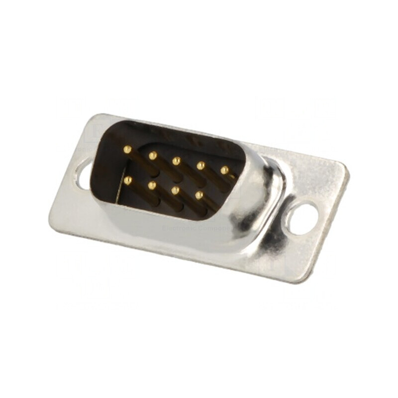 Conector D-Sub 9 PIN Tată Lipire Negru Aurit | Electronic-mag.ro | Componente Electronice