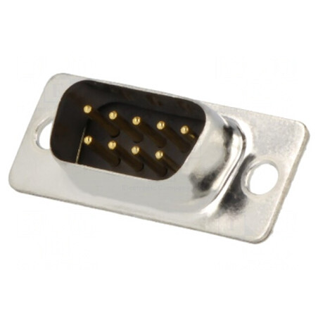 Conector D-Sub 9 PIN Tată Lipire Negru Aurit | Electronic-mag.ro | Componente Electronice