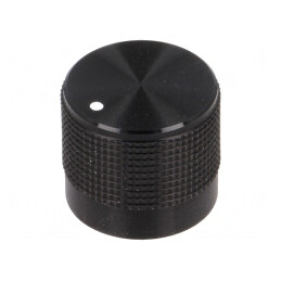 Buton rotativ negru cu indicator 6mm 20mm | Electronic-mag.ro | Componente Electronice