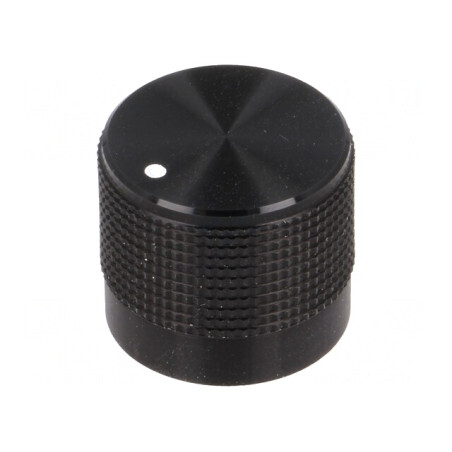 Buton rotativ negru cu indicator 6mm 20mm | Electronic-mag.ro | Componente Electronice