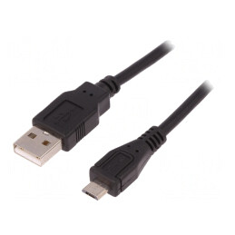 Cablu USB 2.0 A-Micro B 1.8m Negru | Electronic-mag.ro | Componente Electronice