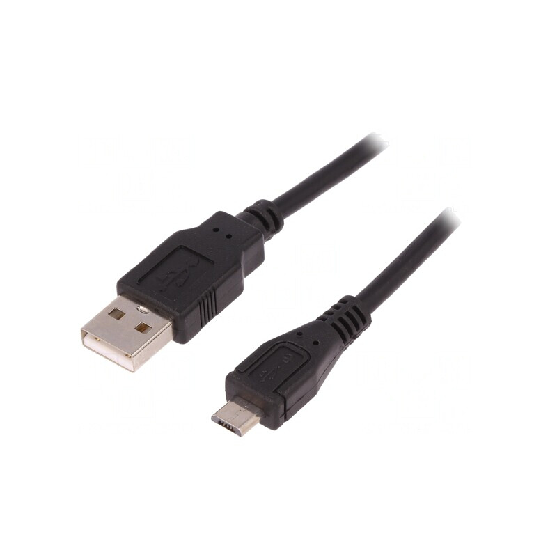 Cablu USB 2.0 A-Micro B 1.8m Negru | Electronic-mag.ro | Componente Electronice