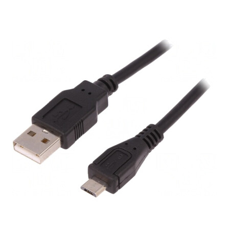 Cablu USB 2.0 A-Micro B 1.8m Negru | Electronic-mag.ro | Componente Electronice