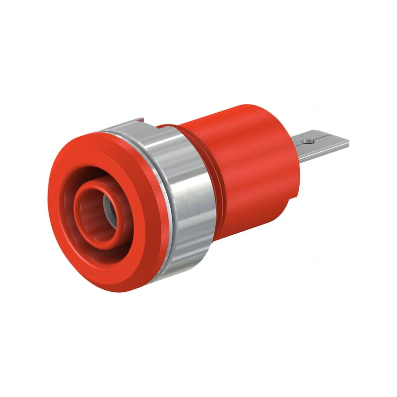 Soclu Banană 4mm Roșu 24A 1kV | Electronic-mag.ro | Componente Electronice