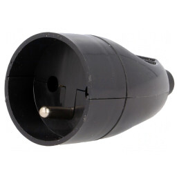 Conector alimentare AC 2P+PE 250V 16A negru | Electronic-mag.ro | Componente Electronice