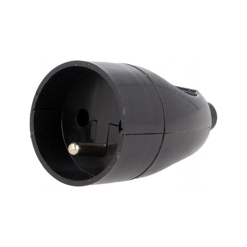 Conector alimentare AC 2P+PE 250V 16A negru | Electronic-mag.ro | Componente Electronice