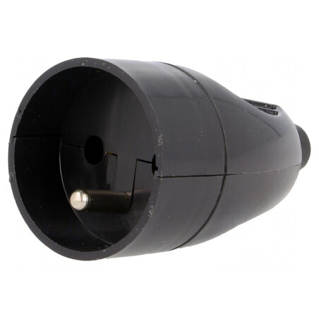 Conector alimentare AC 2P+PE 250V 16A negru | Electronic-mag.ro | Componente Electronice
