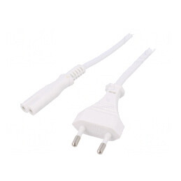 Cablu de Alimentare Alb 1,8m 2x0,75mm2 CEE 7/16 la IEC C7 | Electronic-mag.ro | Componente Electronice