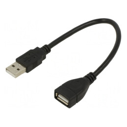 Cablu USB 2.0 A-A 0,15m Negru | Electronic-mag.ro | Componente Electronice