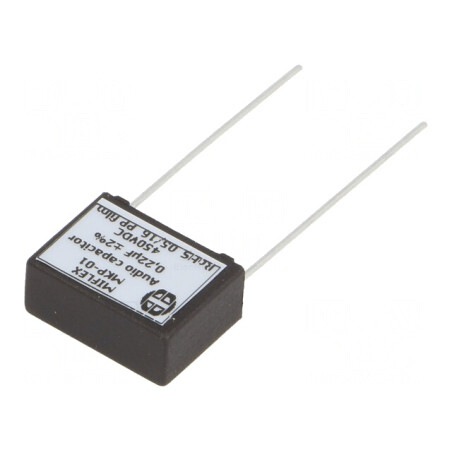 Condensator Polipropilenă 0,22uF 450VDC 15mm | Electronic-mag.ro | Componente Electronice