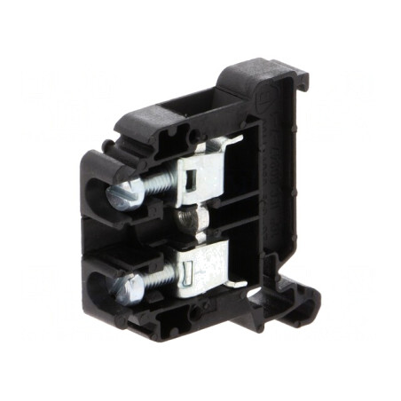 Terminal Îmbinare Șine 0,5-10mm2 1 Pista 2 Borne Negru TS35 | Electronic-mag.ro | Componente Electronice