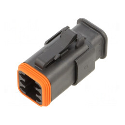 Conector cablu-cablu AT 6 pini negru IP67 | Electronic-mag.ro | Componente Electronice
