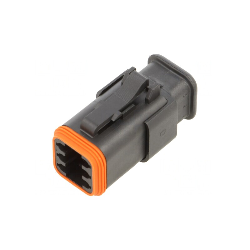 Conector cablu-cablu AT 6 pini negru IP67 | Electronic-mag.ro | Componente Electronice