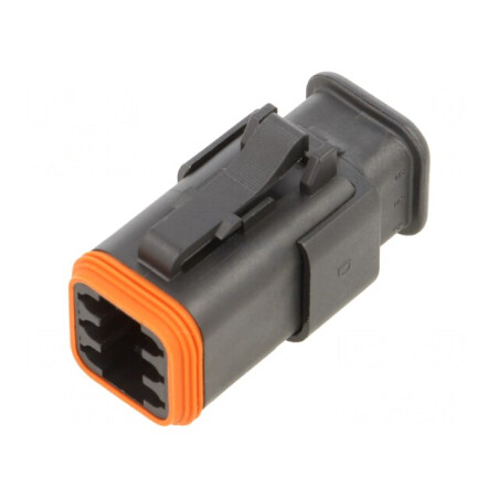 Conector cablu-cablu AT 6 pini negru IP67 | Electronic-mag.ro | Componente Electronice