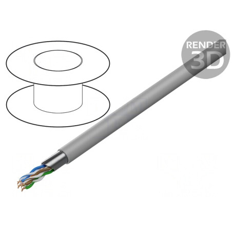 Cablu F/UTP Cat6 305m Gri 23AWG | Electronic-mag.ro | Componente Electronice