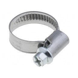 Colier cu șurub de strângere 16-25mm oțel zincat | Electronic-mag.ro | Componente Electronice