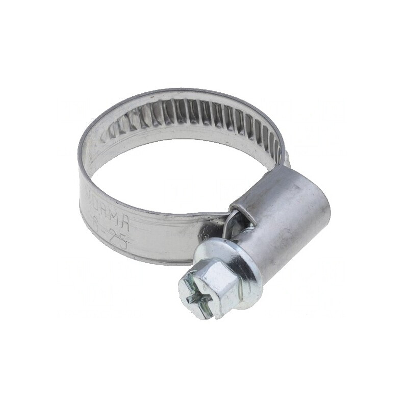 Colier cu șurub de strângere 16-25mm oțel zincat | Electronic-mag.ro | Componente Electronice