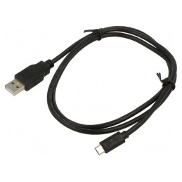 Cablu USB 2.0 A la Micro B 1m Negru | Electronic-mag.ro | Componente Electronice