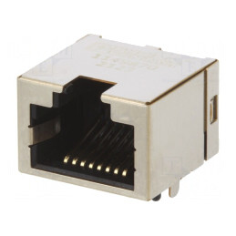 Soclu RJ45 8P8C Aurit pentru PCB THT | Electronic-mag.ro | Componente Electronice