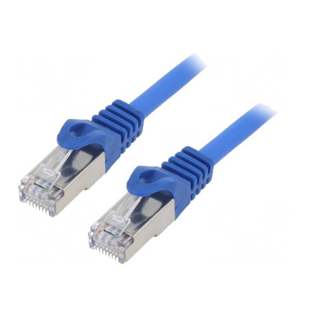 Patch Cord S/FTP Cat 6a Cupru LSZH Albastru 1m | Electronic-mag.ro | Componente Electronice