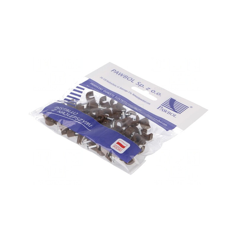 Suport cablu rotund maro 6mm - 50 buc | Electronic-mag.ro | Componente Electronice