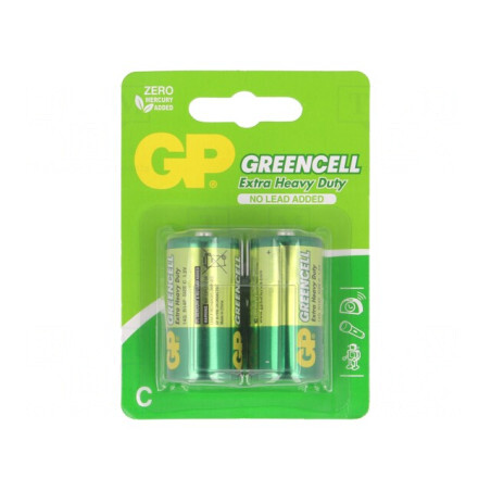 "Baterie Zinc-Carbon 1.5V C Nereîncărcabilă 2 Buc GREENCELL" | Electronic-mag.ro | Componente Electronice