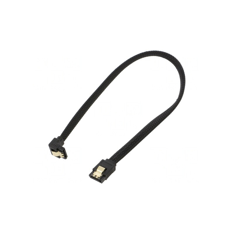 Cablu SATA III 0,3m Negru | Electronic-mag.ro | Componente Electronice