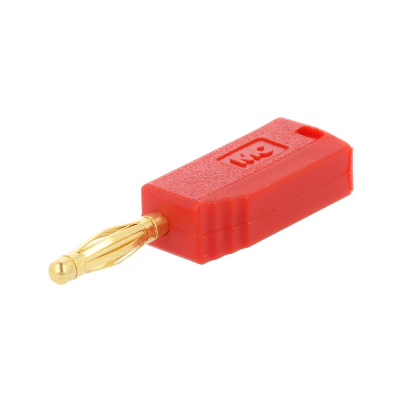 Mufă banană 2mm roșie aurită 10A 30VAC 60VDC | Electronic-mag.ro | Componente Electronice