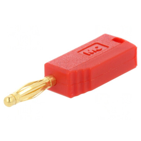 Mufă banană 2mm roșie aurită 10A 30VAC 60VDC | Electronic-mag.ro | Componente Electronice