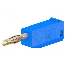 Mufă Banană 2mm 10A Albastră Aurită | Electronic-mag.ro | Componente Electronice